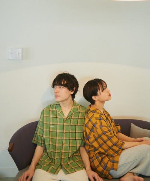 CAMPHOR WOOD(カンファーウッド)の「nuance check box h/s shirt / ニュアンスチェックボックスシャツ(シャツ/ブラウス・メンズ・オレンジ/グリーン・LARGE/MEDIUM)」の14枚目の写真