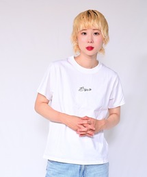 箔プリントロゴTシャツ Bye