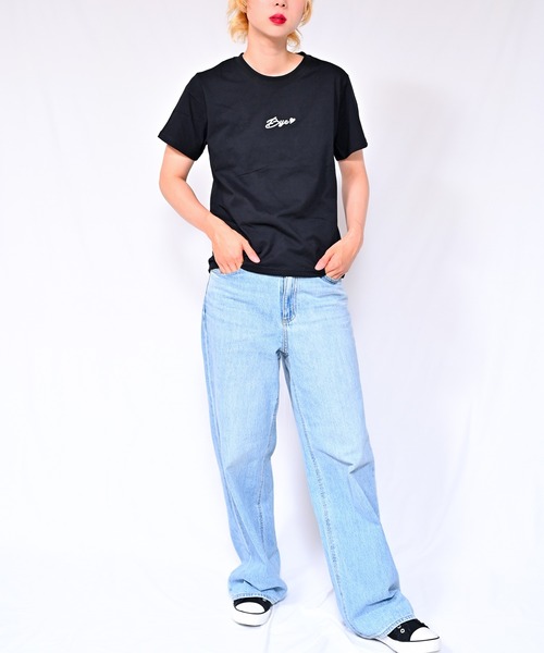 Alite cloth（アリーテクロス）の「箔プリントロゴTシャツ　Bye（Tシャツ/カットソー・レディース・ブラック/ホワイト/ベージュ/グレー/ピンク/オレンジ/ブルー/グリーン・FREE）」の20枚目の写真