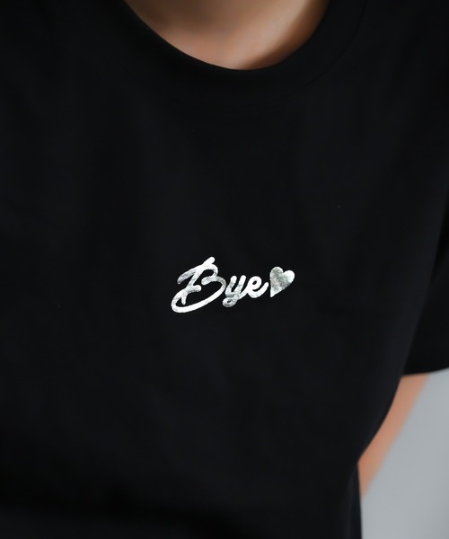 Alite cloth（アリーテクロス）の「箔プリントロゴTシャツ　Bye（Tシャツ/カットソー・レディース・ブラック/ホワイト/ベージュ/グレー/ピンク/オレンジ/ブルー/グリーン・FREE）」の19枚目の写真
