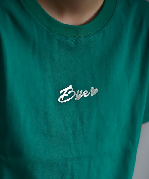 Alite cloth（アリーテクロス）の「箔プリントロゴTシャツ　Bye（Tシャツ/カットソー・レディース・ブラック/ホワイト/ベージュ/グレー/ピンク/オレンジ/ブルー/グリーン・FREE）」の17枚目の写真