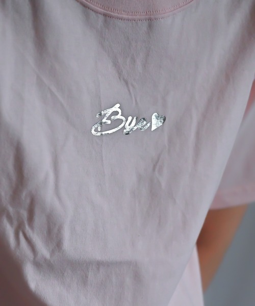 Alite cloth（アリーテクロス）の「箔プリントロゴTシャツ　Bye（Tシャツ/カットソー・レディース・ブラック/ホワイト/ベージュ/グレー/ピンク/オレンジ/ブルー/グリーン・FREE）」の15枚目の写真