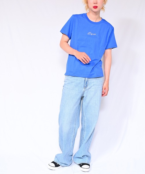 Alite cloth（アリーテクロス）の「箔プリントロゴTシャツ　Bye（Tシャツ/カットソー・レディース・ブラック/ホワイト/ベージュ/グレー/ピンク/オレンジ/ブルー/グリーン・FREE）」の14枚目の写真