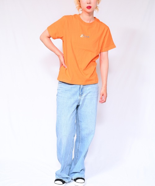 Alite cloth（アリーテクロス）の「箔プリントロゴTシャツ　Bye（Tシャツ/カットソー・レディース・ブラック/ホワイト/ベージュ/グレー/ピンク/オレンジ/ブルー/グリーン・FREE）」の12枚目の写真