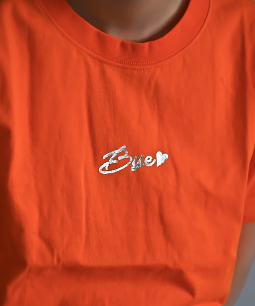 Alite cloth（アリーテクロス）の「箔プリントロゴTシャツ　Bye（Tシャツ/カットソー・レディース・ブラック/ホワイト/ベージュ/グレー/ピンク/オレンジ/ブルー/グリーン・FREE）」の11枚目の写真