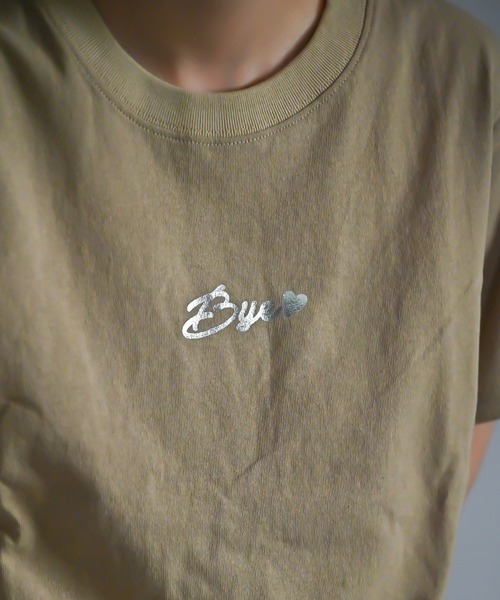Alite cloth（アリーテクロス）の「箔プリントロゴTシャツ　Bye（Tシャツ/カットソー・レディース・ブラック/ホワイト/ベージュ/グレー/ピンク/オレンジ/ブルー/グリーン・FREE）」の9枚目の写真