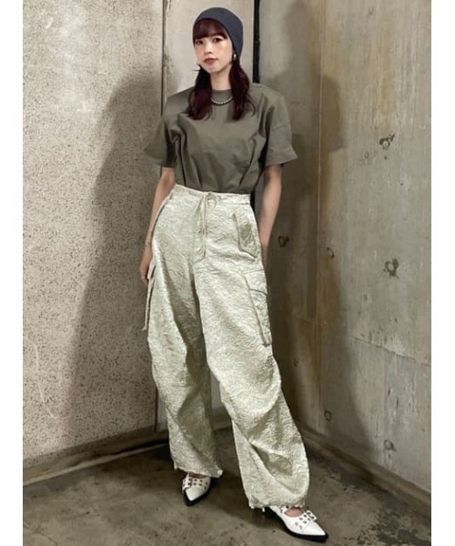 THROW by SLY（スローバイスライ）の「THROW PADDED T/SH パディド Tシャツ（Tシャツ/カットソー・レディース・ホワイト/ブラック/カーキ・FREE）」の15枚目の写真