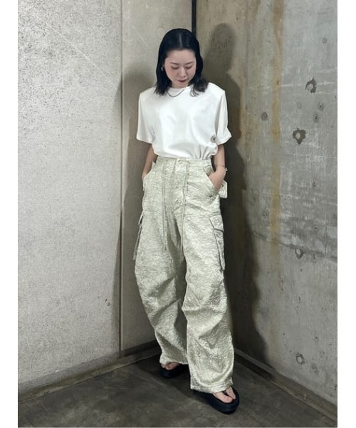 THROW by SLY（スローバイスライ）の「THROW PADDED T/SH パディド Tシャツ（Tシャツ/カットソー・レディース・ホワイト/ブラック/カーキ・FREE）」の19枚目の写真