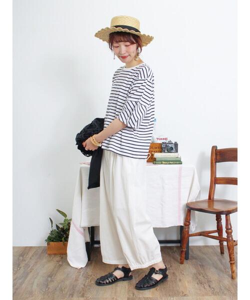 Samansa Mos2(サマンサ モスモス)の「【Lサイズ WEB限定】綿麻ハーフギャザーバルーンパンツ(その他パンツ・レディース・オフホワイト/チャコールグレー/カーキ/ブラック/グレー・M/L)」の21枚目の写真