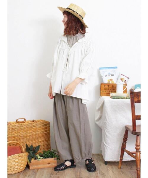 Samansa Mos2(サマンサ モスモス)の「【Lサイズ WEB限定】綿麻ハーフギャザーバルーンパンツ(その他パンツ・レディース・オフホワイト/チャコールグレー/カーキ/ブラック/グレー・M/L)」の18枚目の写真