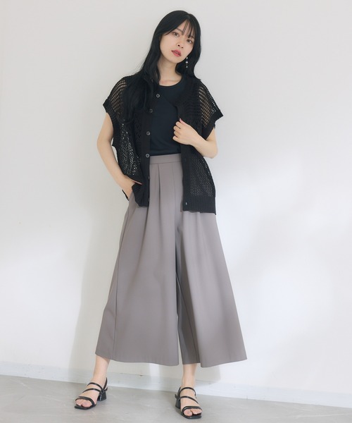 KATHARINE ROSS（キャサリンロス）の「【KATHARINE ROSS】2WAY透かし柄ニット（Tシャツ/カットソー・レディース・ライトグレー/ブラック・MEDIUM）」の22枚目の写真