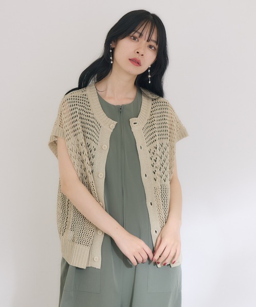 KATHARINE ROSS（キャサリンロス）の「【KATHARINE ROSS】2WAY透かし柄ニット（Tシャツ/カットソー・レディース・ライトグレー/ブラック・MEDIUM）」の17枚目の写真