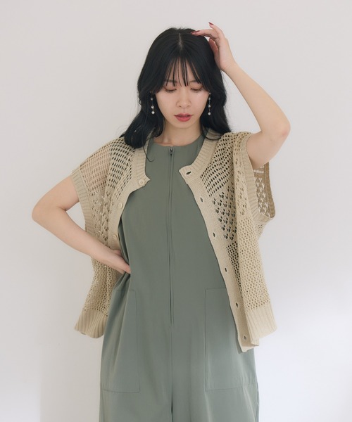 KATHARINE ROSS（キャサリンロス）の「【KATHARINE ROSS】2WAY透かし柄ニット（Tシャツ/カットソー・レディース・ライトグレー/ブラック・MEDIUM）」の18枚目の写真