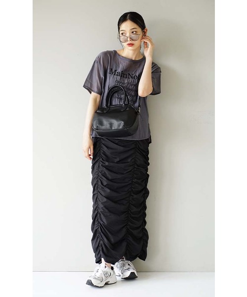 e-zakkamania stores(イーザッカマニアストアーズ)の「シャーリング ストレートスカート(スカート・レディース・ブラック/カーキ・M)」の16枚目の写真