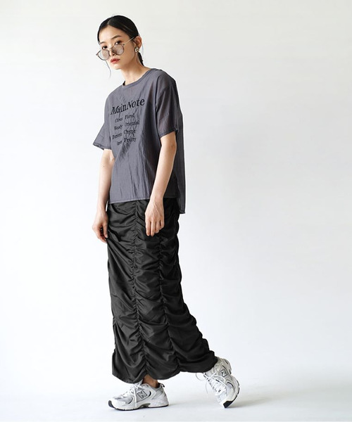 e-zakkamania stores(イーザッカマニアストアーズ)の「シャーリング ストレートスカート(スカート・レディース・ブラック/カーキ・M)」の14枚目の写真