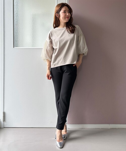 UNFILO（アンフィーロ）の「チュール レイヤード Tシャツ（Tシャツ/カットソー・レディース・ブラック系/ベージュ系/カーキ系・SMALL/MEDIUM）」の10枚目の写真