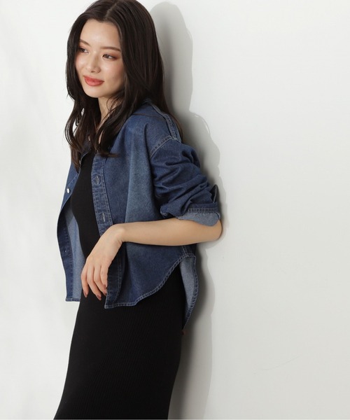 PROPORTION BODY DRESSING(プロポーションボディドレッシング)の「デニムシャツ / 1214210808(シャツ/ブラウス・レディース・ブルー/グレー・FREE)」の2枚目の写真