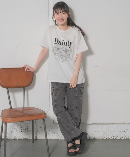 RETRO GIRL（レトロガール）の「【2サイズ展開】花刺繍TEE（Tシャツ/カットソー・レディース・ホワイト系その他2/ホワイト系その他3/ホワイト系その他4/ホワイト系その他5・ONE SIZE/FREE）」の21枚目の写真