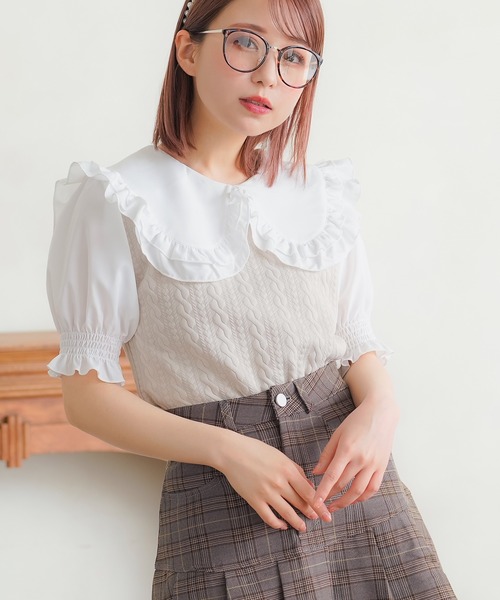 ビームス　フリルTシャツ　RBS トップス　カットソー　ホワイト　極美品 ビームス フリルTシャツ RBS トップス カットソー ホワイト 極美