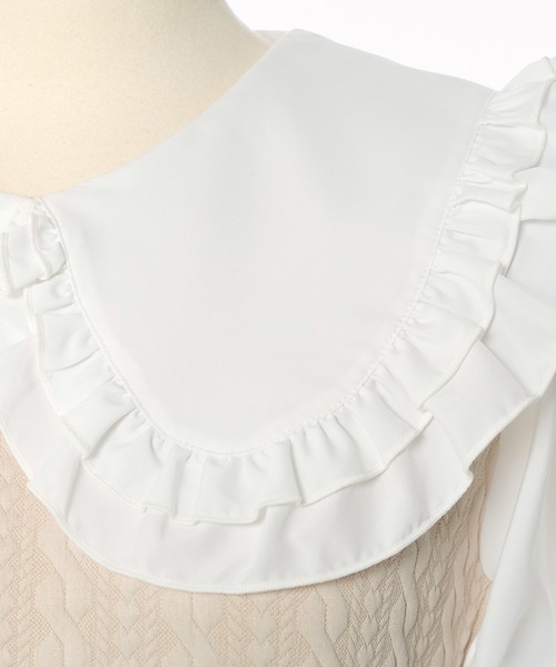 ★美品★yori フリル衿ビックTee ホワイト yori フリル衿ビッグTee ホワイト （shirocon_tops | yori）