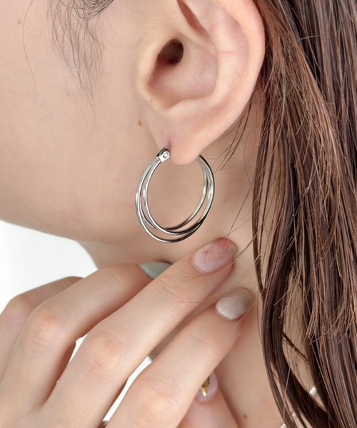 セール】トリプルフープピアス【ステンレス】-triple hoop pierce 