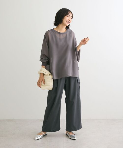 Green Parks(グリーンパークス)の「ドロストカーゴパンツ(カーゴパンツ・レディース・アイボリー/グレー/チャコールグレー/ベージュ・FREE)」の12枚目の写真