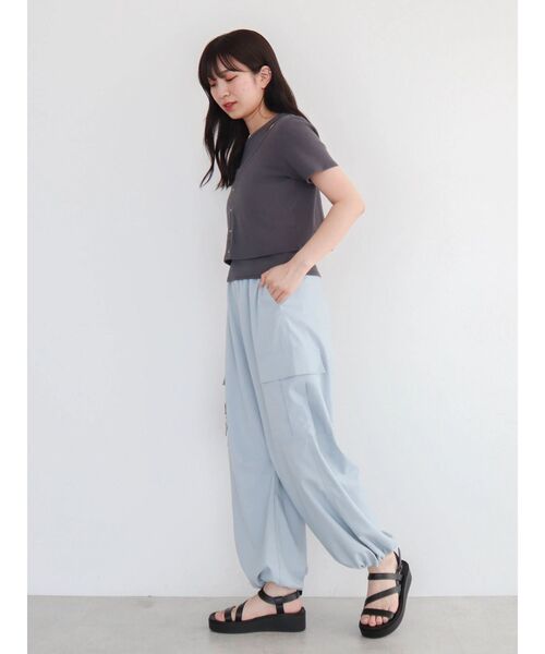 Green Parks(グリーンパークス)の「ドロストカーゴパンツ(カーゴパンツ・レディース・アイボリー/グレー/チャコールグレー/ベージュ・FREE)」の14枚目の写真