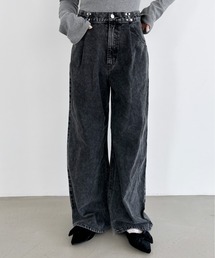 Heather | ハイウエストホックデニムパンツ　143075(デニムパンツ)