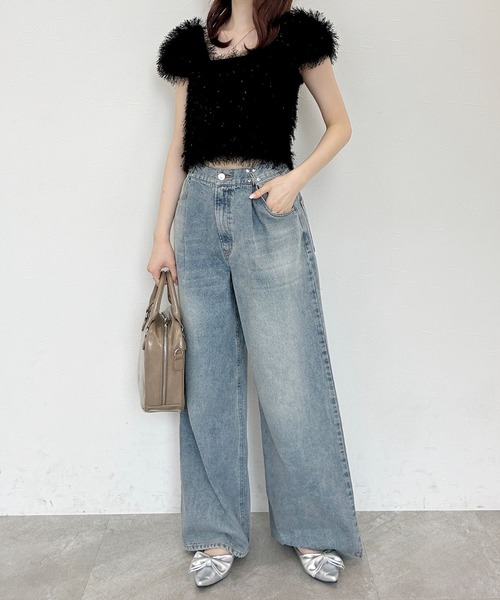 Heather（ヘザー）の「ハイウエストホックデニムパンツ　143075（デニムパンツ・レディース・ブラック/ブルー・S/M）」の3枚目の写真