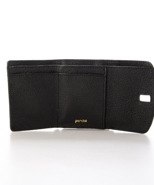 perche(ペルケ)の「ペルケ perche / ハラコタイプチェック柄3つ折り財布(財布・レディース・ブラック系その他/グリーン系その他・FREE)」の5枚目の写真