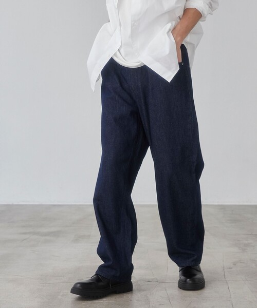 coen（コーエン）の「デニムワイドイージーパンツ（デニムパンツ・メンズ・ダークグレー/コバルトブルー/ネイビー・S/M/XL/L）」の7枚目の写真
