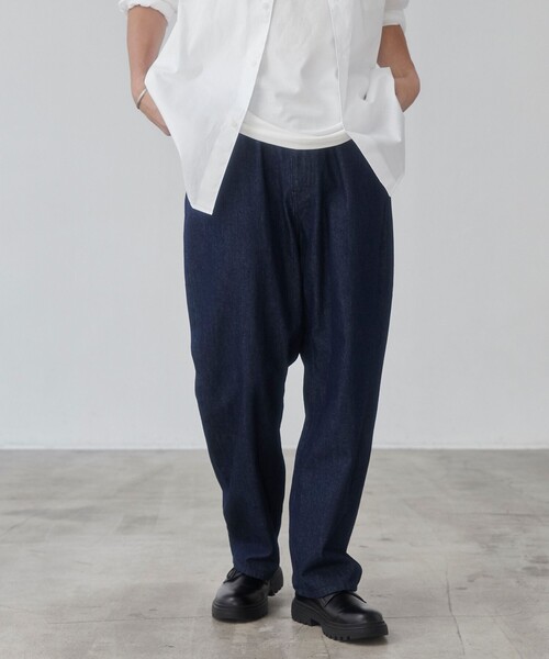 coen（コーエン）の「デニムワイドイージーパンツ（デニムパンツ・メンズ・ダークグレー/コバルトブルー/ネイビー・S/M/XL/L）」の9枚目の写真