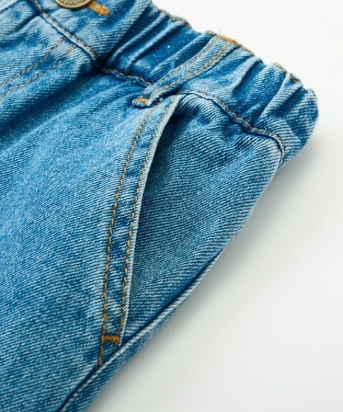 QUNTSTYLE（キュントスタイル）の「デニムワイドパンツ　<綿100%>（デニムパンツ・キッズ・ブルー系/ネイビー・100/110/130/140/150/160/120/170）」の11枚目の写真