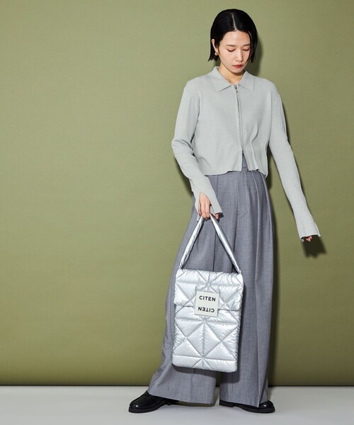 CITEN（シテン）の「＜CITEN＞ZIP カーディガン（カーディガン/ボレロ・レディース・コバルトブルー/ダークグレー/ライトグレー・FREE）」の5枚目の写真