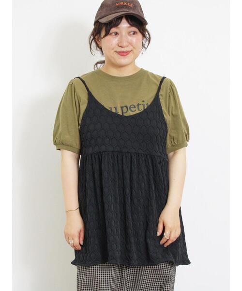 Samansa Mos2（サマンサ モスモス）の「カットジャカードキャミチュニック（Tシャツ/カットソー・レディース・マスタード/ブラック/オフホワイト・F）」の11枚目の写真