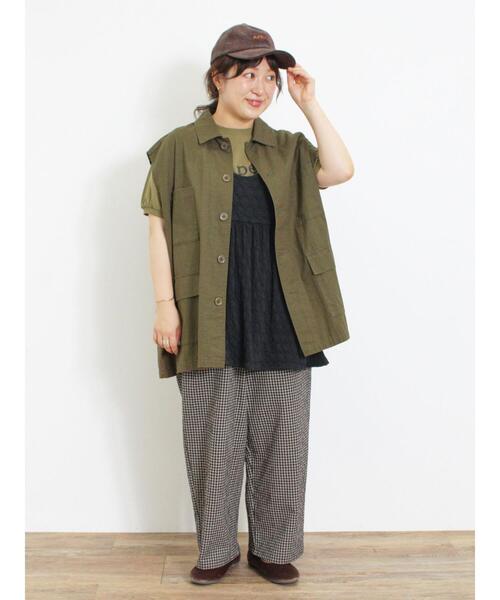 Samansa Mos2（サマンサ モスモス）の「カットジャカードキャミチュニック（Tシャツ/カットソー・レディース・マスタード/ブラック/オフホワイト・F）」の14枚目の写真