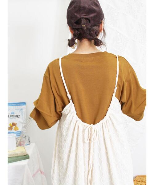 Samansa Mos2（サマンサ モスモス）の「カットジャカードキャミチュニック（Tシャツ/カットソー・レディース・マスタード/ブラック/オフホワイト・F）」の16枚目の写真