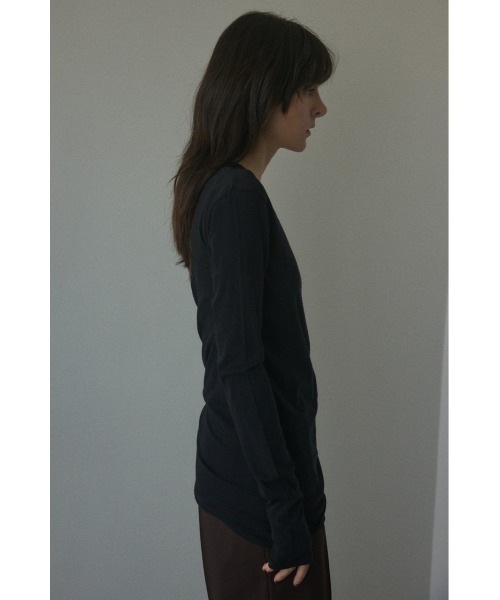 BLACK BY MOUSSY(ブラックバイマウジー)の「sheer tight long tops(シアータイトロングトップス)(Tシャツ/カットソー・レディース・ブラック/ピンク系その他/オフホワイト/グレー/オレンジ/ライトカーキ・FREE)」の14枚目の写真