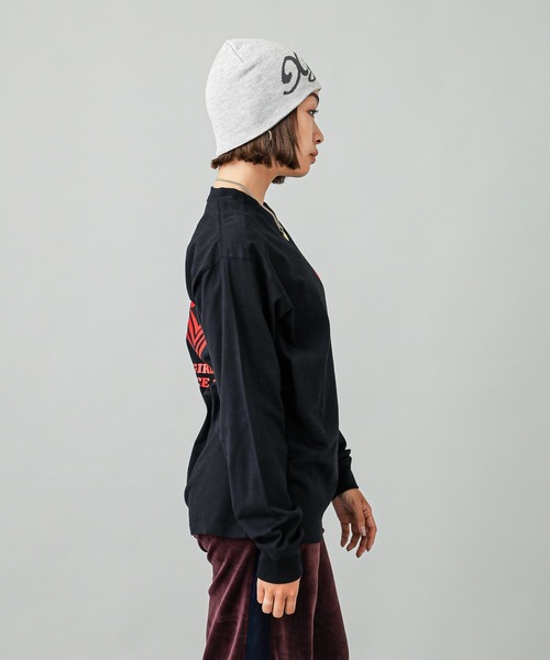 X-girl(エックスガール)の「SPIRAL HEART LOGO L/S TEE(Tシャツ/カットソー・レディース・ホワイト/ピンク/ブラック・S/M/L/XL)」の7枚目の写真