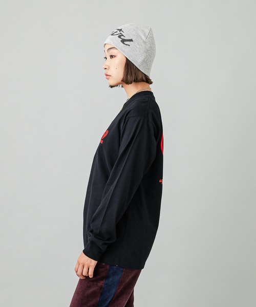 X-girl(エックスガール)の「SPIRAL HEART LOGO L/S TEE(Tシャツ/カットソー・レディース・ホワイト/ピンク/ブラック・S/M/L/XL)」の8枚目の写真