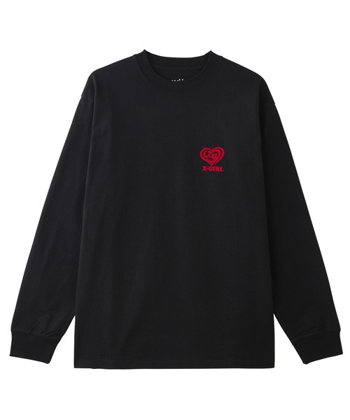 X-girl(エックスガール)の「SPIRAL HEART LOGO L/S TEE(Tシャツ/カットソー・レディース・ホワイト/ピンク/ブラック・S/M/L/XL)」の18枚目の写真
