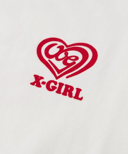 X-girl(エックスガール)の「SPIRAL HEART LOGO L/S TEE(Tシャツ/カットソー・レディース・ホワイト/ピンク/ブラック・S/M/L/XL)」の21枚目の写真