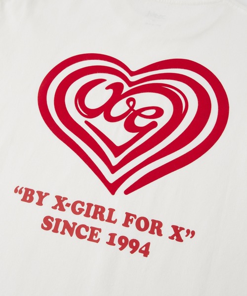 X-girl(エックスガール)の「SPIRAL HEART LOGO L/S TEE(Tシャツ/カットソー・レディース・ホワイト/ピンク/ブラック・S/M/L/XL)」の22枚目の写真