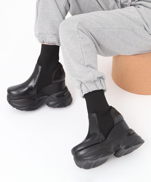 ESPERANZA（エスペランサ）の「スニーカーソールニットショートブーツ（ブーツ・レディース・ブラック/ブラック系8・LL/S/M/L）」の20枚目の写真