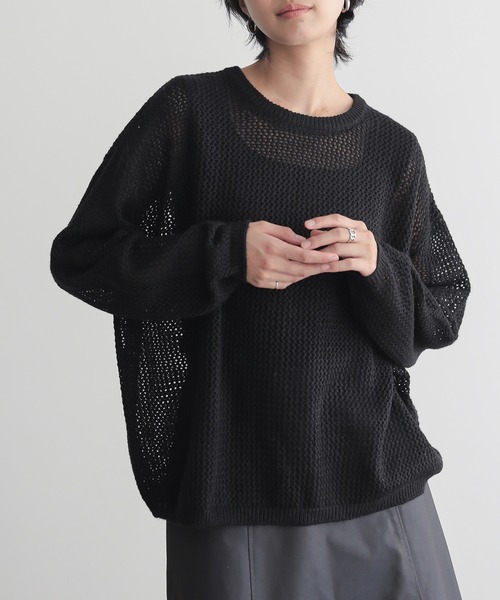 for/c(フォーシー)の「モヘアライクメッシュプルオーバー【サスティナブル】(ニット/セーター・レディース・ブラック/ピンク/グレー・M/L)」の2枚目の写真