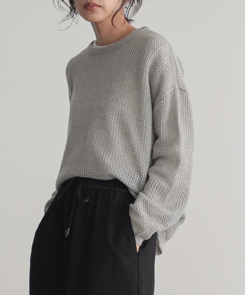for/c(フォーシー)の「モヘアライクメッシュプルオーバー【サスティナブル】(ニット/セーター・レディース・ブラック/ピンク/グレー・M/L)」の10枚目の写真