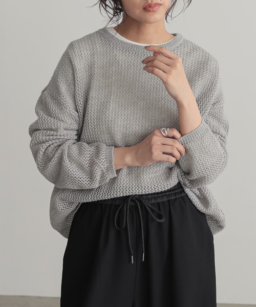 for/c(フォーシー)の「モヘアライクメッシュプルオーバー【サスティナブル】(ニット/セーター・レディース・ブラック/ピンク/グレー・M/L)」の11枚目の写真