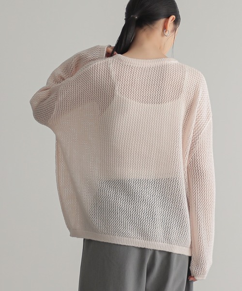 for/c(フォーシー)の「モヘアライクメッシュプルオーバー【サスティナブル】(ニット/セーター・レディース・ブラック/ピンク/グレー・M/L)」の7枚目の写真