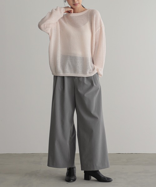 for/c(フォーシー)の「モヘアライクメッシュプルオーバー【サスティナブル】(ニット/セーター・レディース・ブラック/ピンク/グレー・M/L)」の9枚目の写真