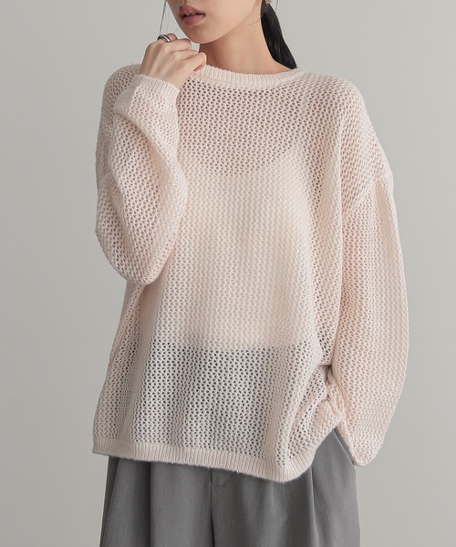 for/c(フォーシー)の「モヘアライクメッシュプルオーバー【サスティナブル】(ニット/セーター・レディース・ブラック/ピンク/グレー・M/L)」の6枚目の写真